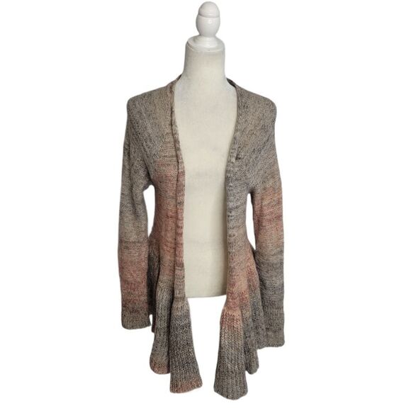 ANTHROPOLOGIE Knitted & Knotted cardigan peplum mohair sweater S - Picture 3 of 10